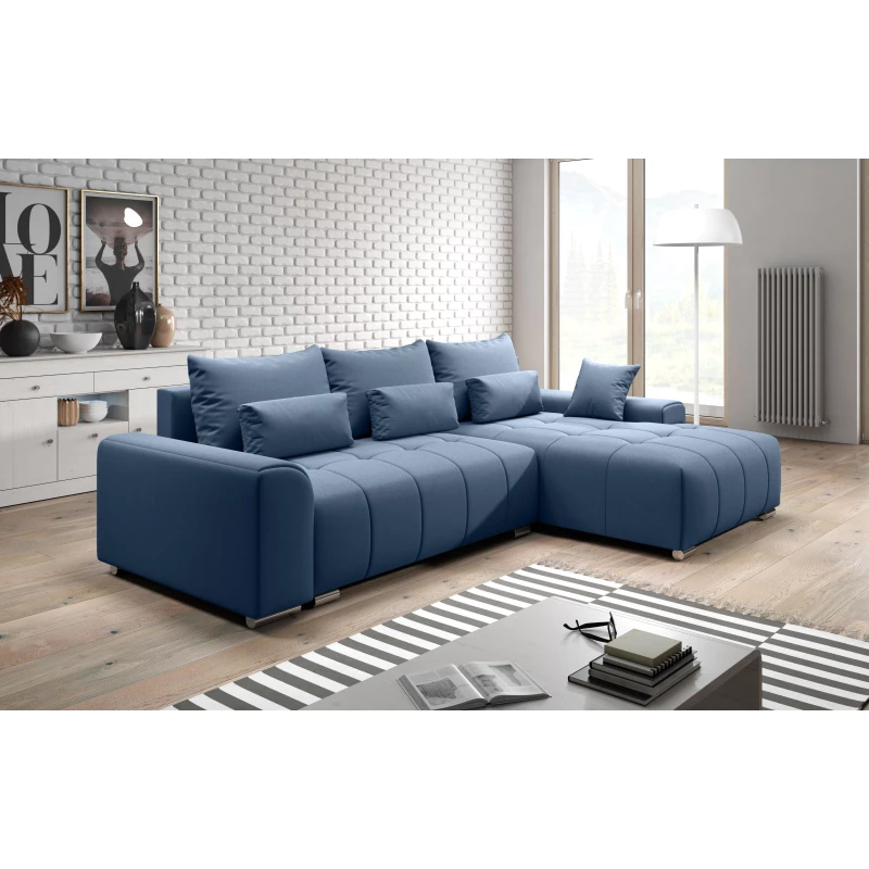 Rohová rozkládací sedačka RANDA - modrá