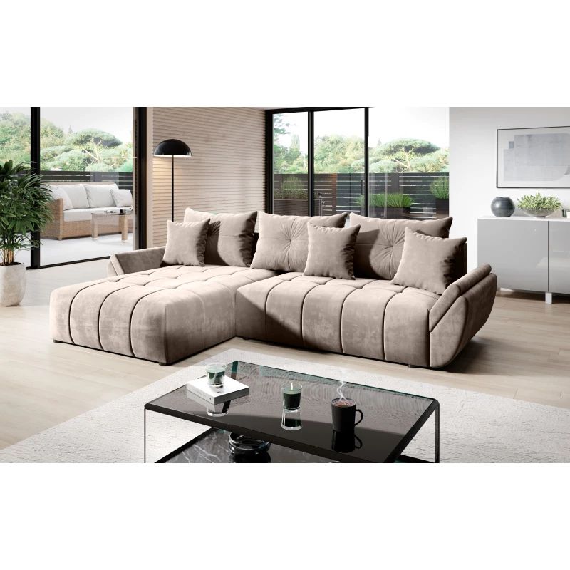 Rozkládací rohová sedačka KASIA - béžová