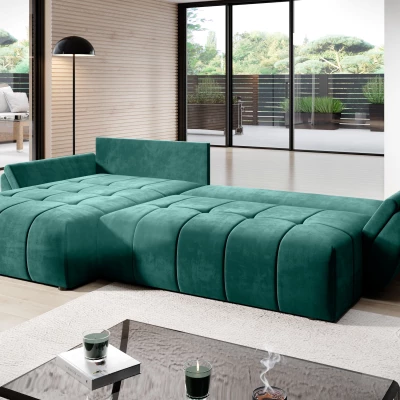 Rozkládací rohová sedačka KASIA - zelená