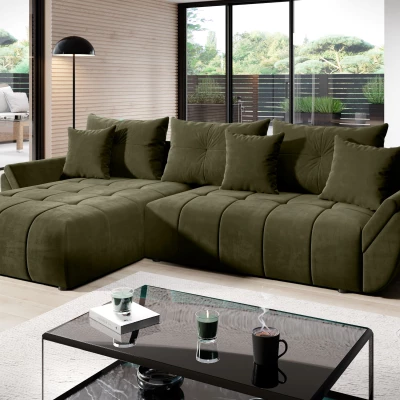 Rozkládací rohová sedačka KASIA - khaki