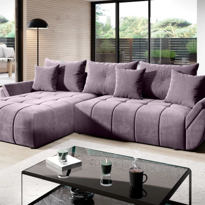 Rozkládací rohová sedačka KASIA - fialová