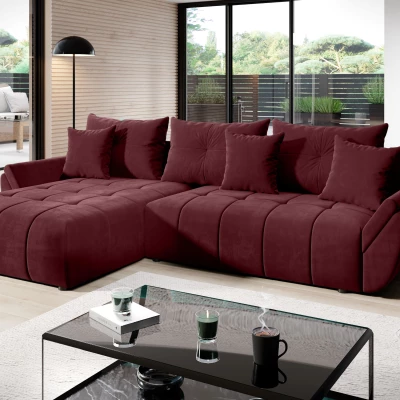 Rozkládací rohová sedačka KASIA - vínová