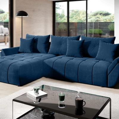 Rozkládací rohová sedačka KASIA - modrá