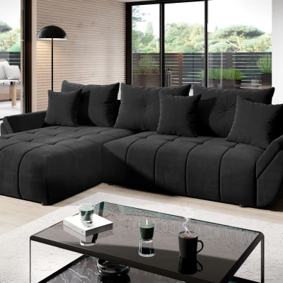 Rozkládací rohová sedačka KASIA - tmavě šedá