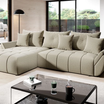 Rozkládací rohová sedačka KASIA - krémová