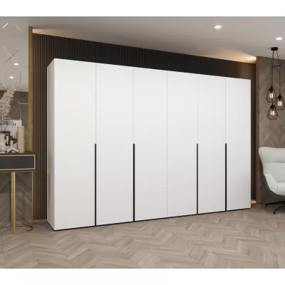 Šatní skříň 300 cm BETULA - bílá / černá