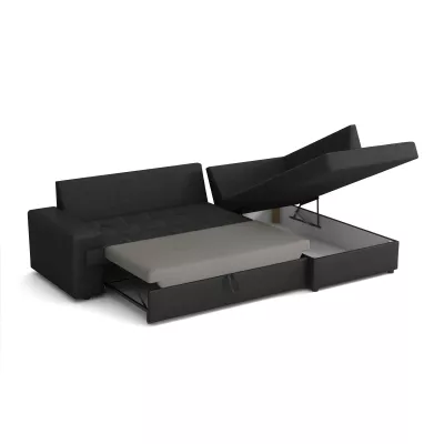 Rohová sedací souprava CAMILLE - bílá eko kůže / béžová, levý roh