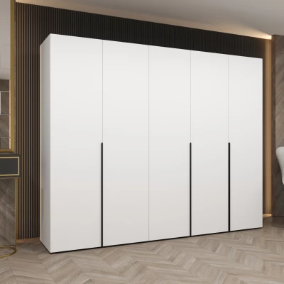 Šatní skříň 250 cm BETULA - bílá / černá