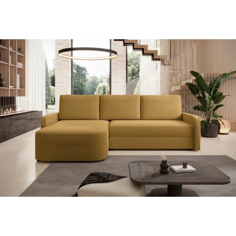 Rozkládací sedací souprava NADRAH - hořčicová