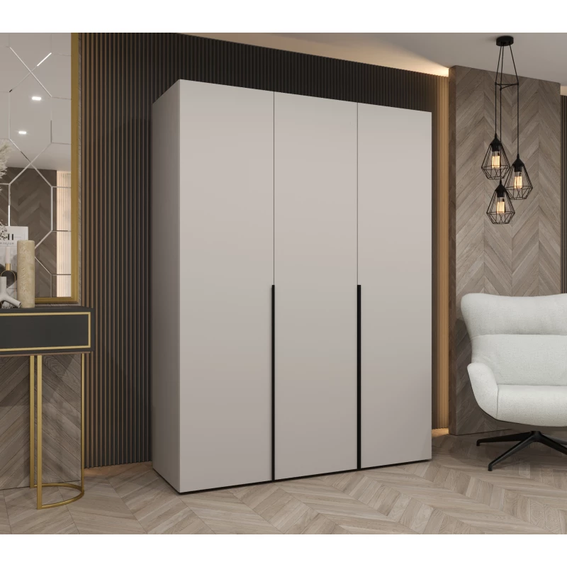 Šatní skříň 150 cm BETULA - kašmírová / černá