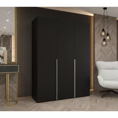 Šatní skříň 150 cm BETULA - černá / stříbrná