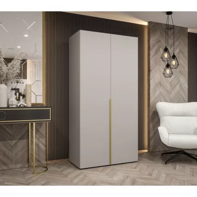 Šatní skříň 100 cm BETULA - kašmírová / zlatá