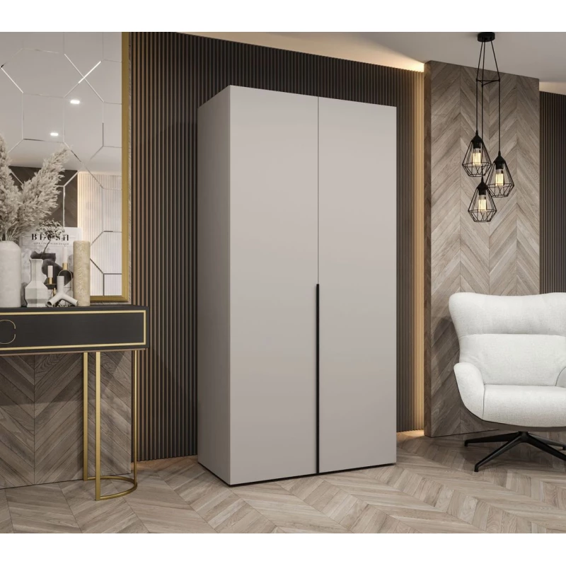 Šatní skříň 100 cm BETULA - kašmírová / černá