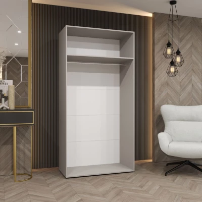 Šatní skříň 100 cm BETULA - černá / stříbrná