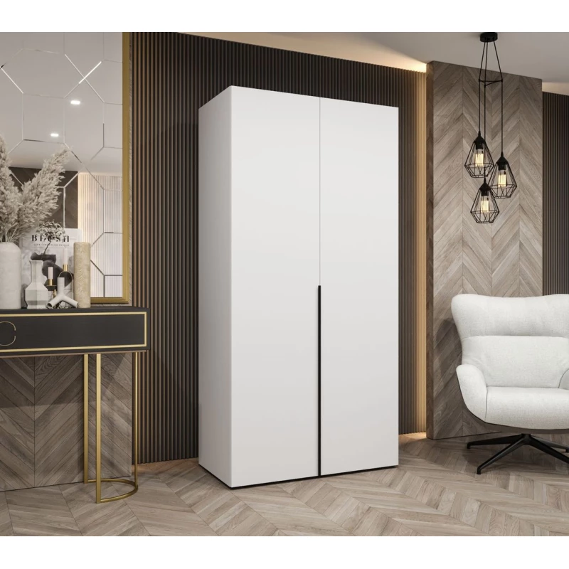 Šatní skříň 100 cm BETULA - bílá / černá