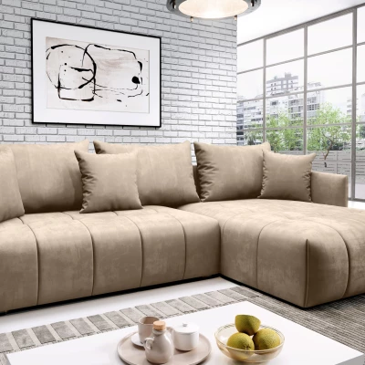 Elegantní rohová sedačka ALBERTINA - béžová