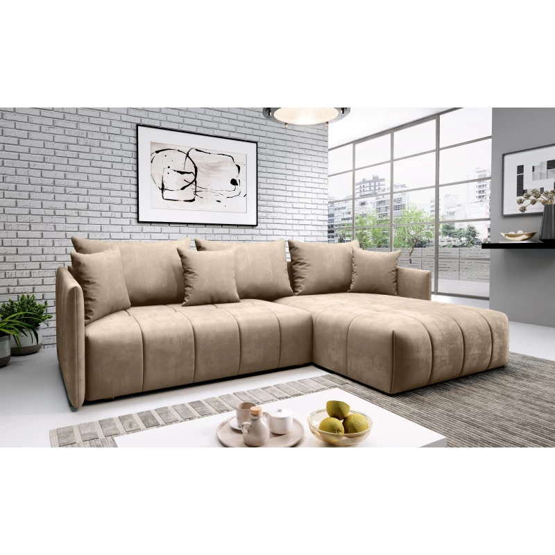 Elegantní rohová sedačka ALBERTINA - béžová