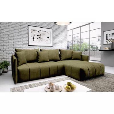 Elegantní rohová sedačka ALBERTINA - olivová