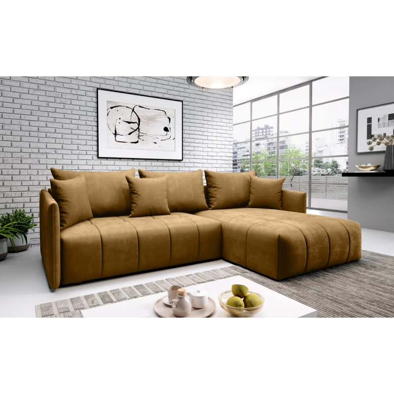 Elegantní rohová sedačka ALBERTINA - hořčicová