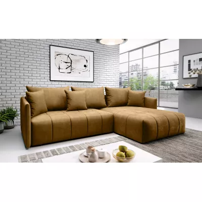 Elegantní rohová sedačka ALBERTINA - hořčicová