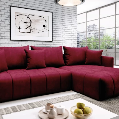 Elegantní rohová sedačka ALBERTINA - červená