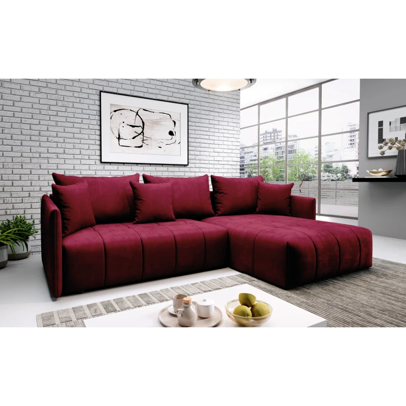 Elegantní rohová sedačka ALBERTINA - červená
