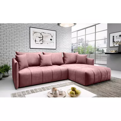 Elegantní rohová sedačka ALBERTINA - růžová