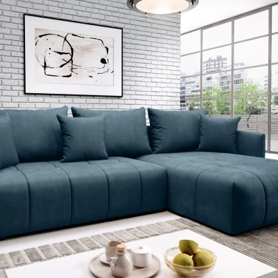 Elegantní rohová sedačka ALBERTINA - modrá