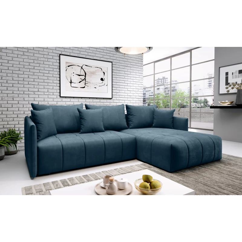 Elegantní rohová sedačka ALBERTINA - modrá