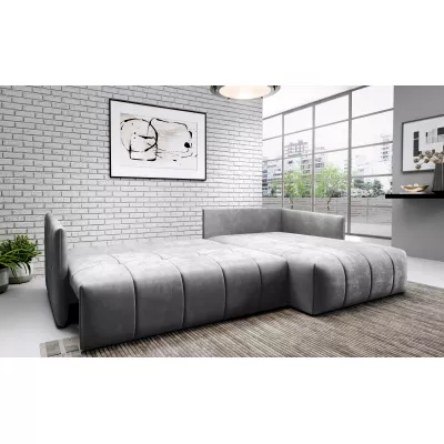 Elegantní rohová sedačka ALBERTINA - tmavě modrá / hořčicová