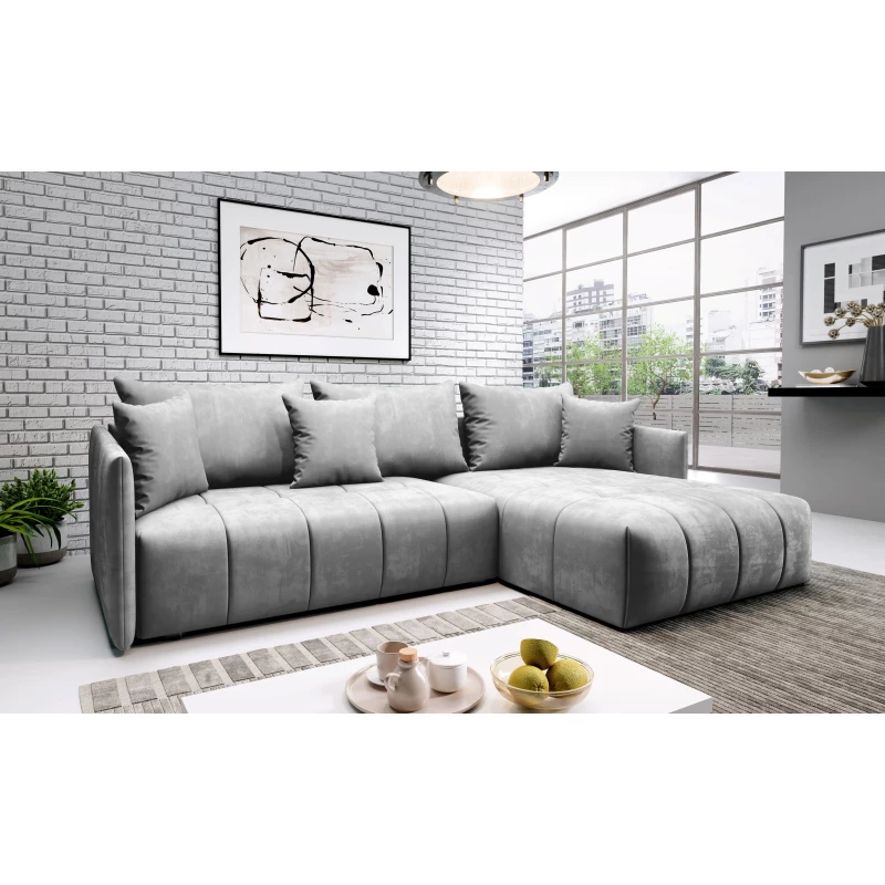 Elegantní rohová sedačka ALBERTINA - světle šedá