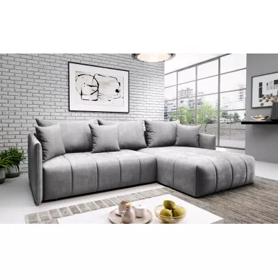 Elegantní rohová sedačka ALBERTINA - světle šedá