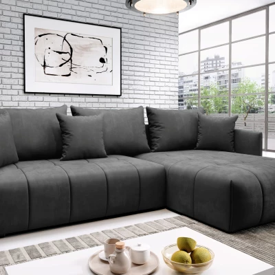 Elegantní rohová sedačka ALBERTINA - grafit