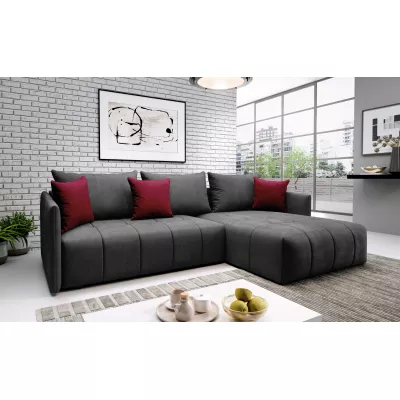 Elegantní rohová sedačka ALBERTINA - grafit / červená