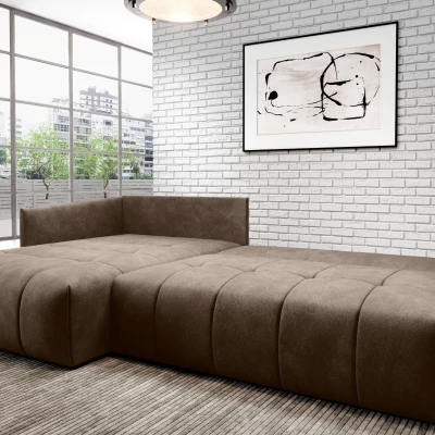 Elegantní rohová sedačka ALBERTINA - hnědá