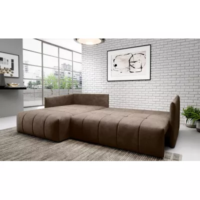 Elegantní rohová sedačka ALBERTINA - hnědá