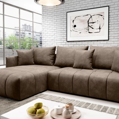 Elegantní rohová sedačka ALBERTINA - hnědá