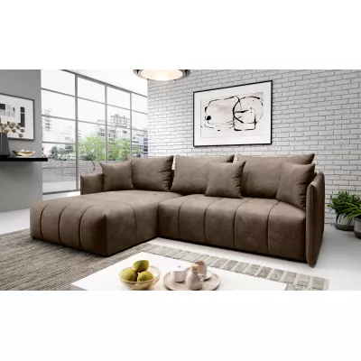 Elegantní rohová sedačka ALBERTINA - hnědá
