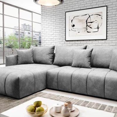 Elegantní rohová sedačka ALBERTINA - popelavá