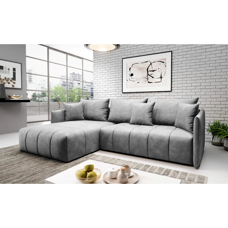 Elegantní rohová sedačka ALBERTINA - popelavá