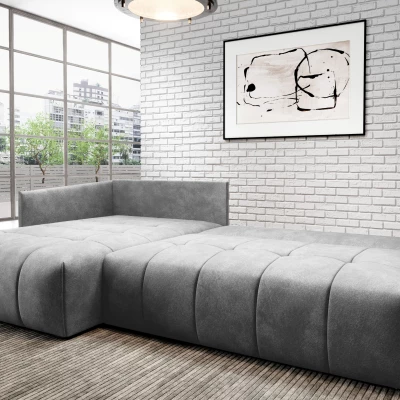 Elegantní rohová sedačka ALBERTINA - popelavá