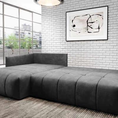 Elegantní rohová sedačka ALBERTINA - tmavě šedá