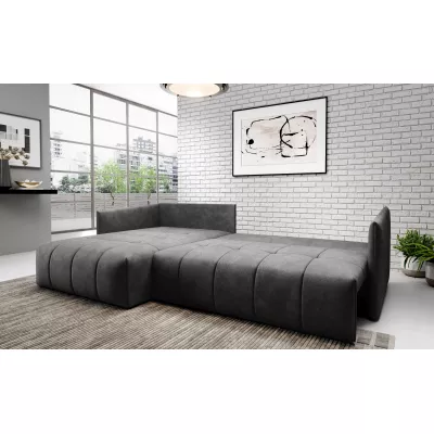 Elegantní rohová sedačka ALBERTINA - tmavě šedá