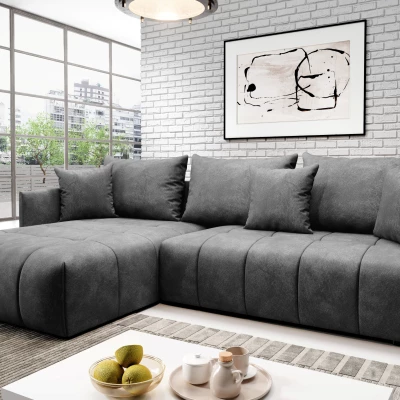 Elegantní rohová sedačka ALBERTINA - tmavě šedá