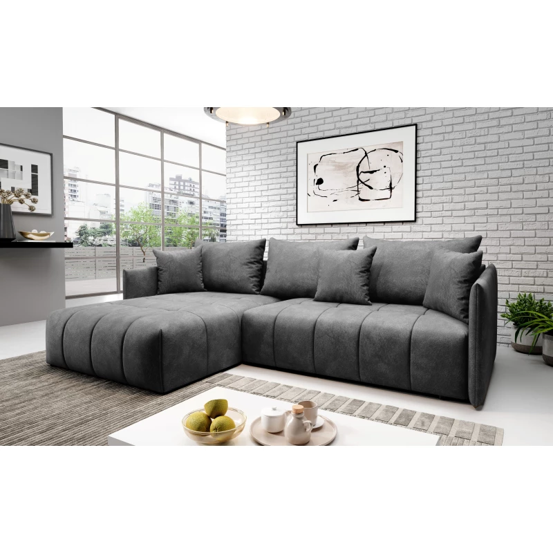 Elegantní rohová sedačka ALBERTINA - tmavě šedá