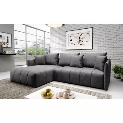 Elegantní rohová sedačka ALBERTINA - tmavě šedá