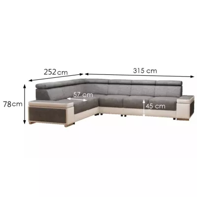 Velká sedací souprava BERENIKE - bílá / šedá