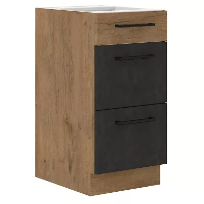 Kuchyňská skříňka se šuplíky VANYA - šířka 40 cm, matera / dub lancelot