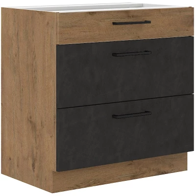 Dolní šuplíková skříňka VANYA - šířka 80 cm, matera / dub lancelot