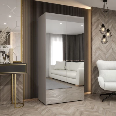 Zrcadlová šatní skříň 100 cm RABIA - kašmírová